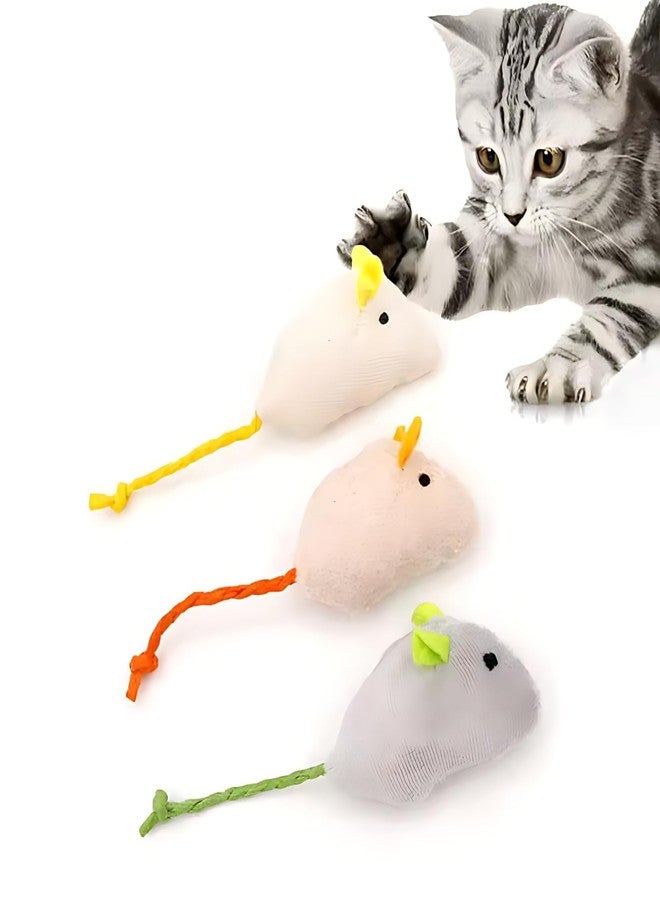 RoverPets Interactive Plush Cat Mouse Toys - Bite-Proof Rats for Cats and Kittens, Soft and Durable, Pack of 3 (Color May Vary) - Image 1